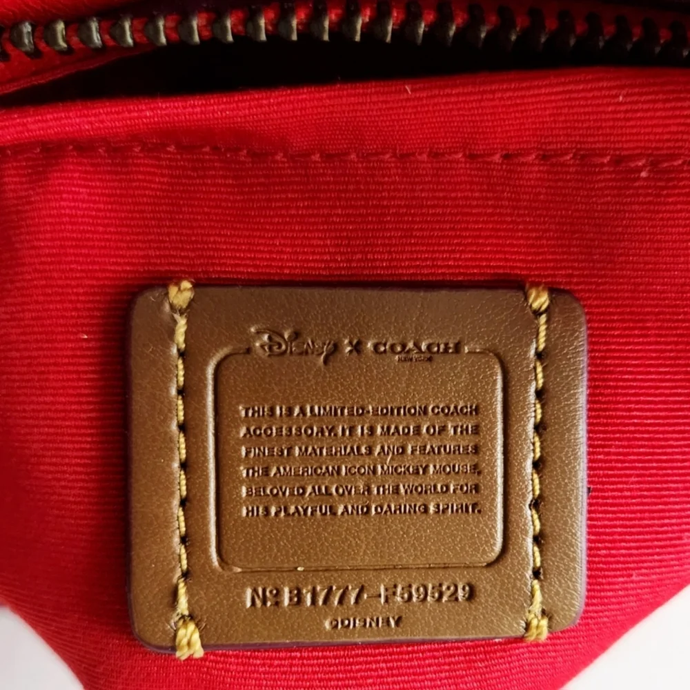 Coach × Disney Red Mickey Wristlet With Detachable Strap & Hang Tag - Picture 13 of 16